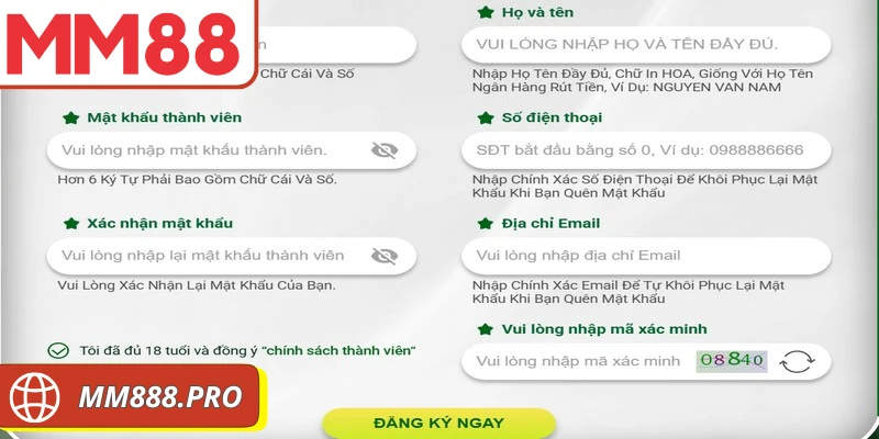 đăng ký MM88